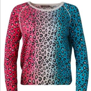 Brodie Fine Cashmere Multicolor Leopard Print Sweater